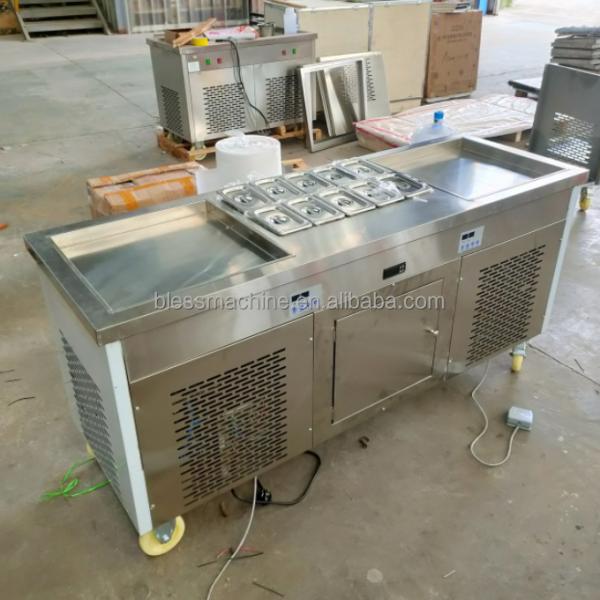Fried Ice Cream Machine with 480mm Pan Size and 1650*560*780mm Dimensions
