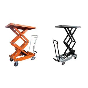 China Factory Mobile 500Kg Payload Capacity Double Scissor Manual Scissor Lifter