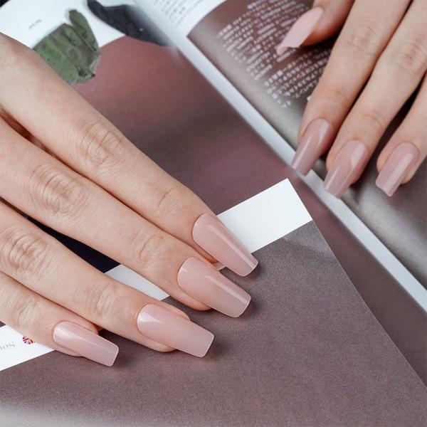 3D Gel Nail Wraps Semi-Cured Gel Strips with Solid Color and Long-Lasting Effect