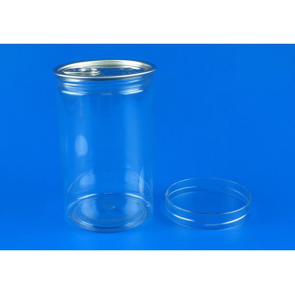 Buy 680Ml Low Profile Plastic Jars , Transparent PET Jar With Aluminium Lid at wholesale prices