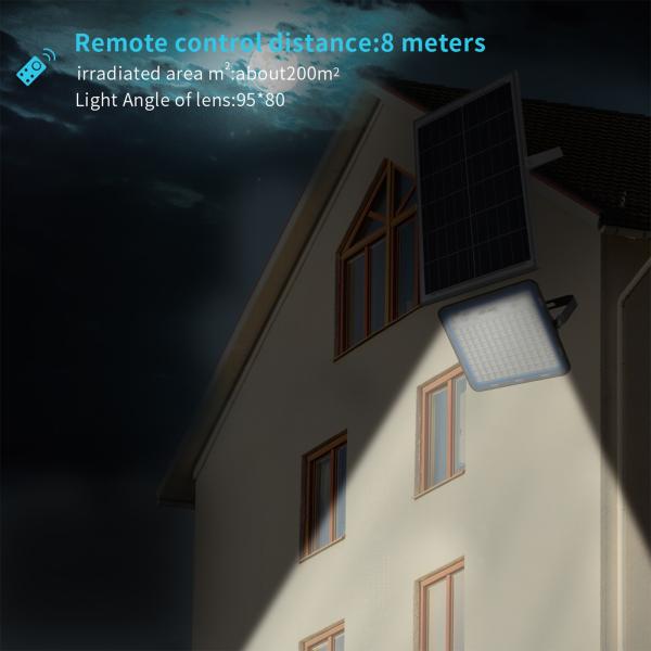 Multi - Power SMD2835 Solar Flood Lights For Courtyard IP66 with Remote Control for Yard
