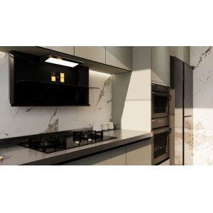 Sleek And Functional Green Bean Grey L Shape Kitchen Cabinets Modern Style