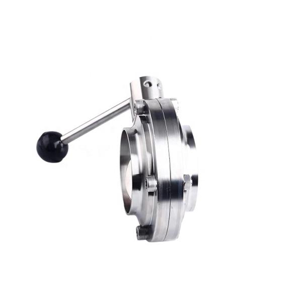 Food Grade Sanitary Stainless Steel Butt-Weld Butterfly Valve with Welding Connection