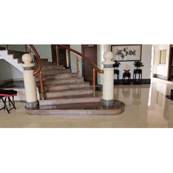 Modern Cut-To-Size Red Granite Stairs and Floor Tiles with Polished Anti Slip Surface