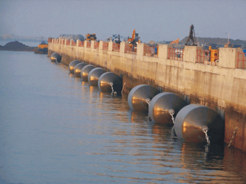 EVA Polyurethane D1.2*L2m Floating Foam Filled Fender For Port Terminals