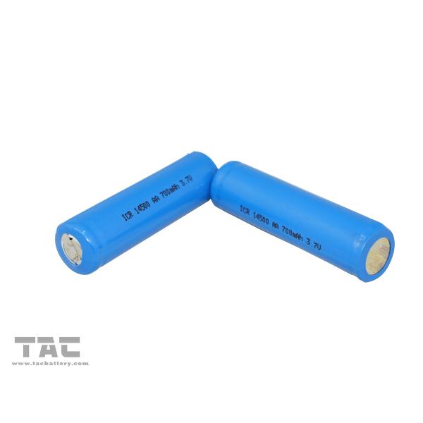 3.7V LIR14500Lithium ion Cylindrical Battery Of 600mAh With PCB