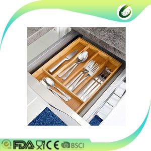 2017 new expandable bamboo drawer organizer