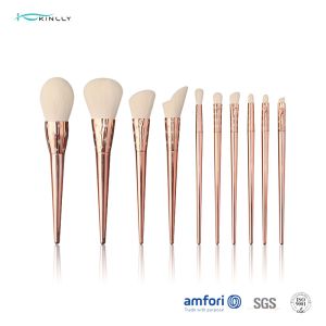 Aluminum Ferrules Poly Bag 10 Piece Makeup Brush Set