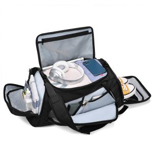 Separate Shoe Compartment Foldable Duffle Bag Dirt Resistant