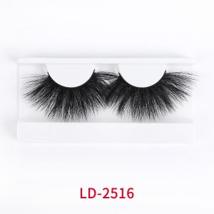 Natural Black 3d 25mm Mink Lashes , Reusable 3d Strip Lashes