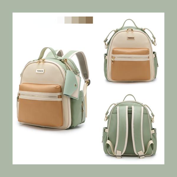 New PU Leather Mommy Nappy Bag Portable Baby Bottle Backpack Multifunction Travel Maternity Diaper Bag witth Stroller Strap