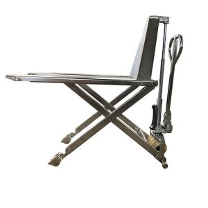 Quality 1.5 Ton Single Scissor Lift Table Stainless Pallet Truck Lifting Height 31.50in Manual Scissor Lifter for sale