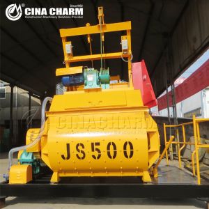 Electric Engine 500L 25m3/H Twin Shaft Concrete Mixer