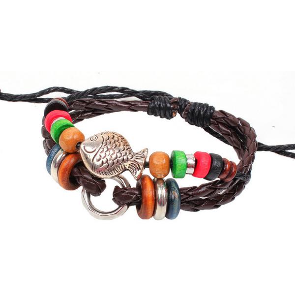 Chinese national wind retro fashion bracelet wooden beads braided fashion