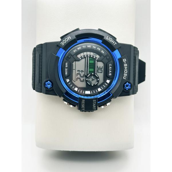Sporty Black Dial Digital Watch with Silicone Band