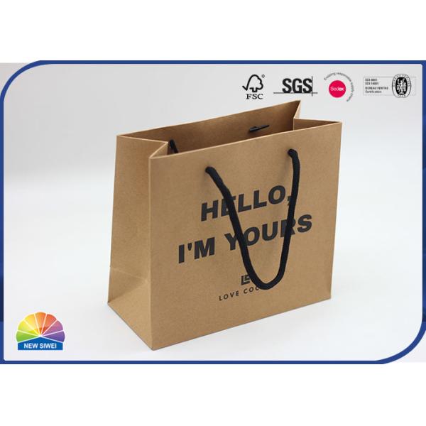 Buy Brown Hello Kraft Paper Bags for Retailer Shopping Store with Cotton Rope at wholesale prices
