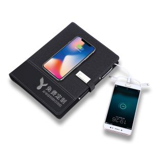 8000mah Personalized Travel Wireless Charging Power Bank with Imitation Leather
