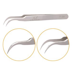 LashArt Straight Vetus Lash Tweezers Curved Fine Point Pair Eyelash Extension