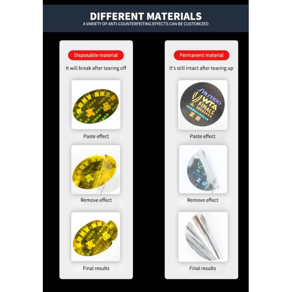 Waterproof custom logo printing laser holographic sticker label sheet