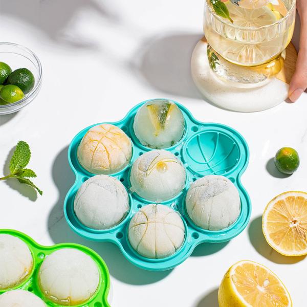 Ice Ball Maker, TINANA Reusable 2.5 Inch Ice Cube Trays, Easy Release Silicone