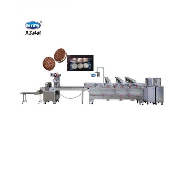 automatic cream chocolate sandwich biscuit making machine biscuit sandwich