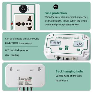 WiFi Temp EC PH Conductivity Controller Water Quality Tester Hydroponics