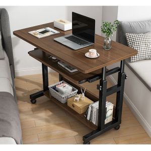 Modern Boss Study Wooden Mobile Computer Desk with Lift Top and Manual Height