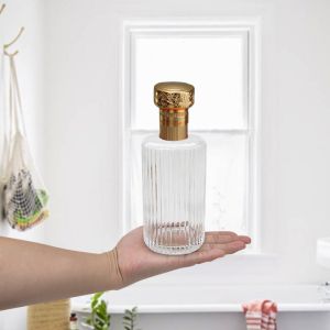 Embossed Electroplated Glass Whiskey Bottle 15cm Height