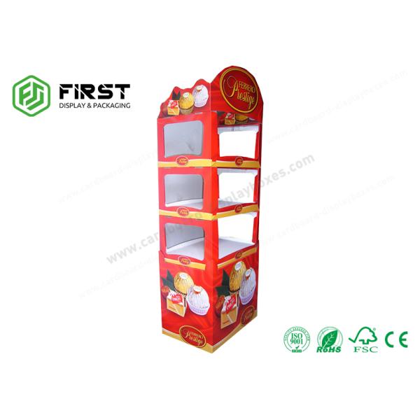 Recyclable POP Carton Paper Promotion Snacks Cardboard Floor Display Stand