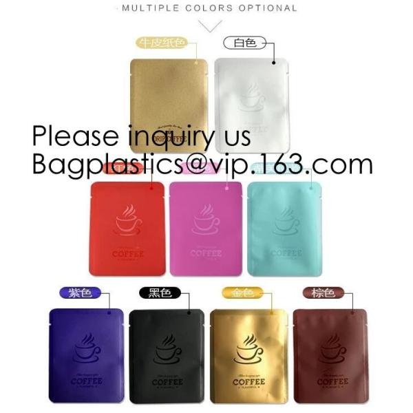 Buy Three Side Sealed Flat Paper Coffee Pouch One Pack Drip Coffee Bag,Aluminum Foil Drip Coffee Pouch Hanging Ear Bag, pack at wholesale prices
