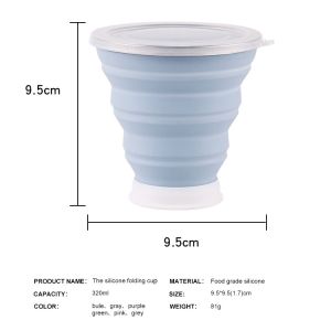 Portable 320ml Silicone Collapsible Reusable Coffee Cup
