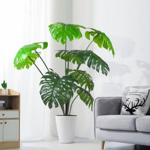 Artificial green monstera home deco hotel office potted tree