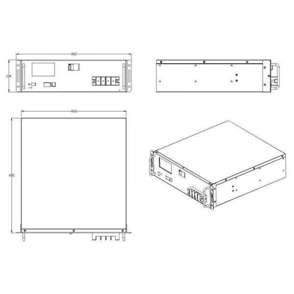 40KWH Commercial Energy Storage System 51.1V 100AH LiFePO4 Battery ESS Solar Panel System