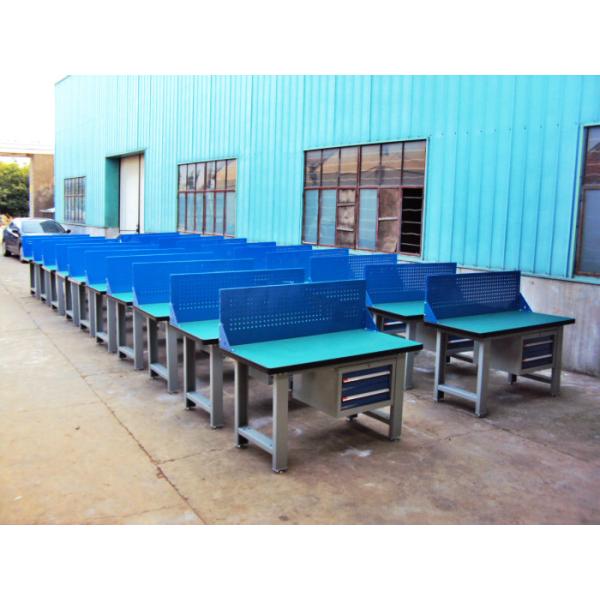 Buy Custom Steel Construction Industrial Work Benches With Hardwood Fireproofing Board at wholesale prices