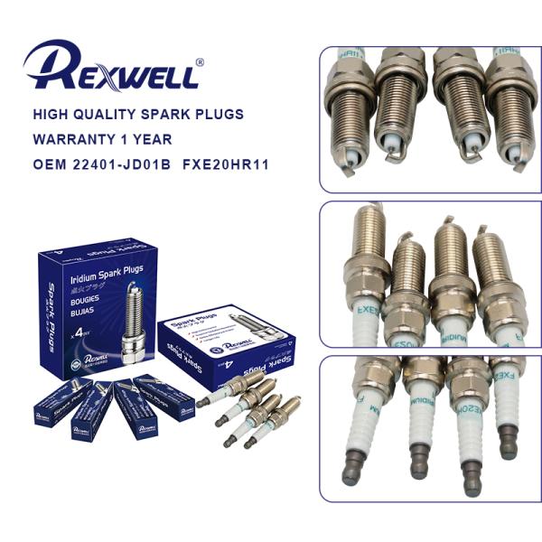 Auto Engine Electrical Ignition System OE FXE20HR11 DILKAR6K11S 22401-JD01B Dual Iridium Spark Plugs For NISSAN TEANA VQ25 TIIDA
