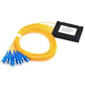 Quality FTTB FTTH SC/UPC Optical Fiber PLC Splitter 1x8 ABS Box Type for sale