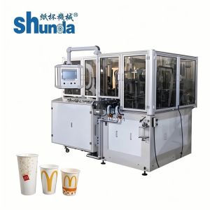 PE / PLA Coated Eco Friendly Tea Cup Paper Cutting Machine