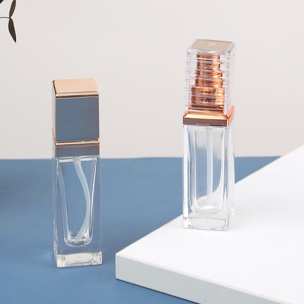 Sealing Type Luxury Frosted Thick Bottom Square 1oz 30ml 50ml Clear Glass Perfume Bottle with Customized Accepted Logo