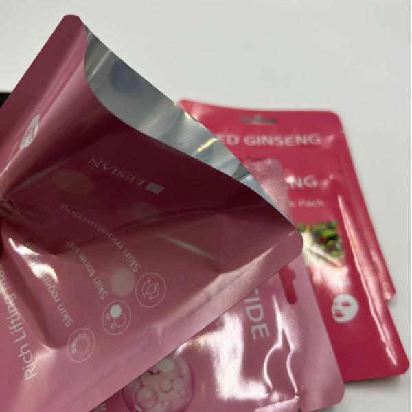High Grade Customized Cosmetics Face Mask Bag Stand-Up Three Side Seal Easy Tear Pure Aluminum Foil Heat Sealing PE PET Material