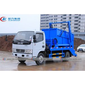 China Dongfeng Self Loading Swing Arm Garbage Truck 4x2 4cbm With Hanging Chain on sale