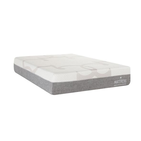 Caress 10 Inch Memory Foam Bed Mattress With Elegant Grey Pattern Cover Queen