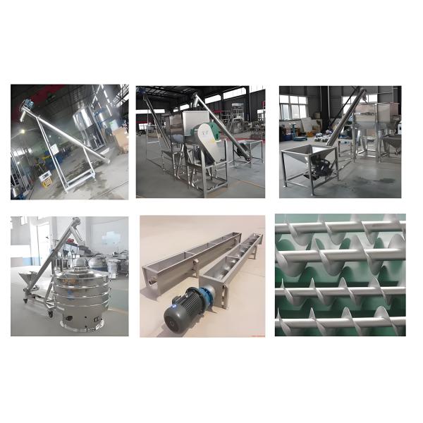 Flexible Screw Conveyor With Vibrating Hopper Oblique Auger Gravel Cement Hopper Screw Blade