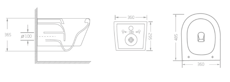 High Quality Washdown Tornado Flush Ceramic Bathroom Soft Seat Cover Wall Mounted Toilet