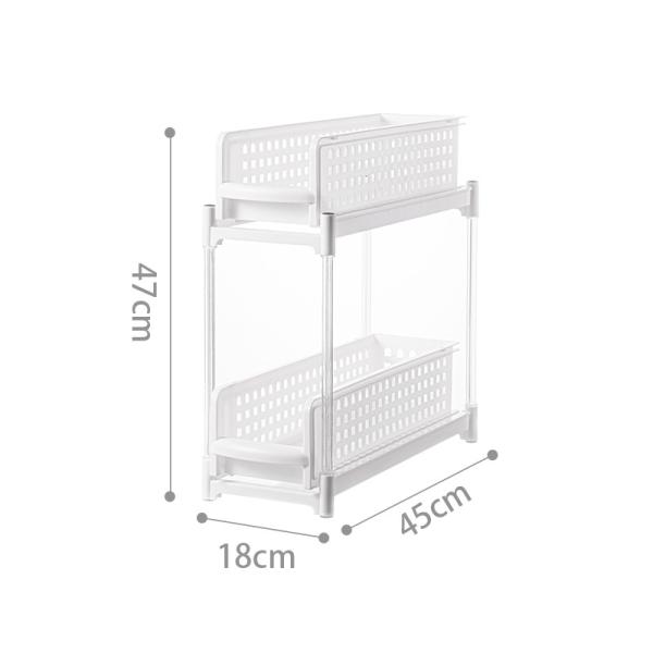 Buy Double Tiers Plastic Pantry Shelves PP Shelf Plastic Kitchen Rack at wholesale prices