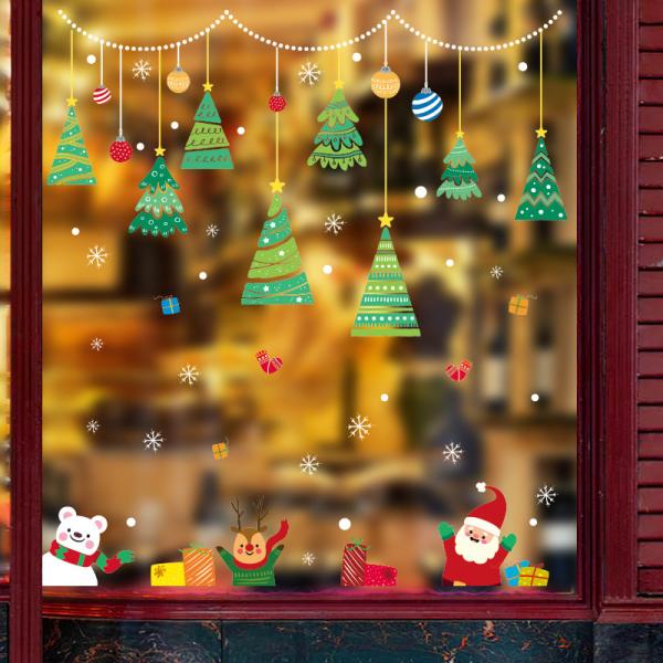Buy Shop Window Christmas Wall Stickers Decoration PVC Material Eco - Friendly at wholesale prices