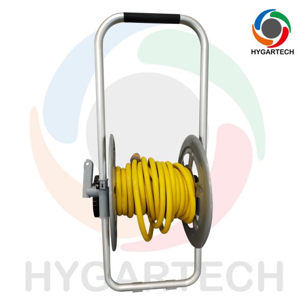 Original Metal Trolley Hose Reel Cart Aluminum Support With 1/2" X 30m PVC Hose