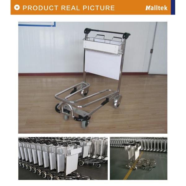 Stainless Steel Airport Trolley Load 250KG 2 Tier 4 Wheels With Brakes
