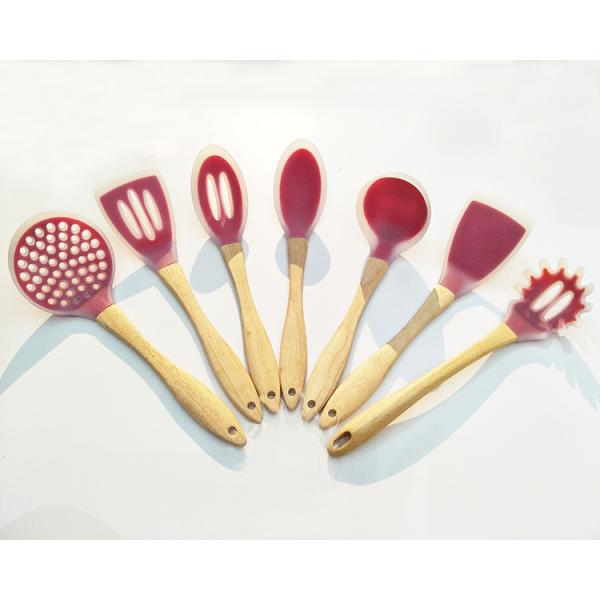 Food Grade Silicone with Slotted Turner/Flipper, Spoon, Spatula, Ladle, Pasta Server, Strainer