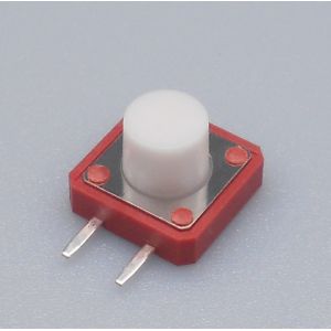12 Mm X 12 Mm Tactile Switch White Push Button 2 Pin Side Terminal Silent Switch