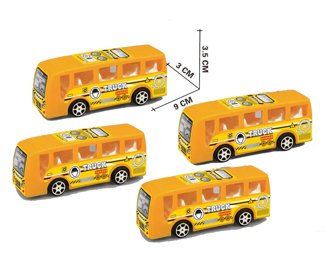 Hot-Selling Inertia Toy Automobile Friction Drive Bus Inertia Zhongba Automobile Toy Yellow OPP Bag OEM